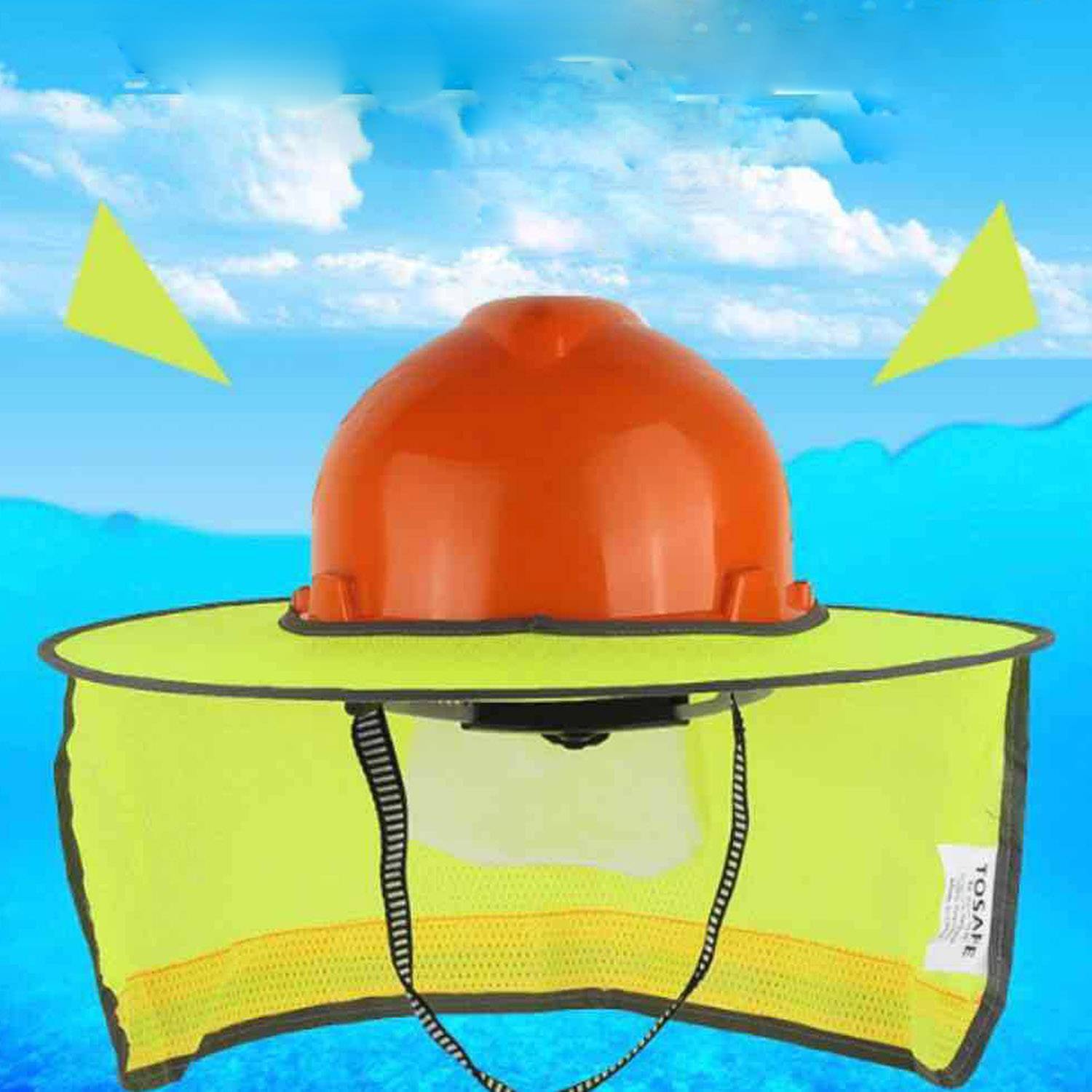 Summer Safety Helmet Fluorescent Reflective Sunshade 1