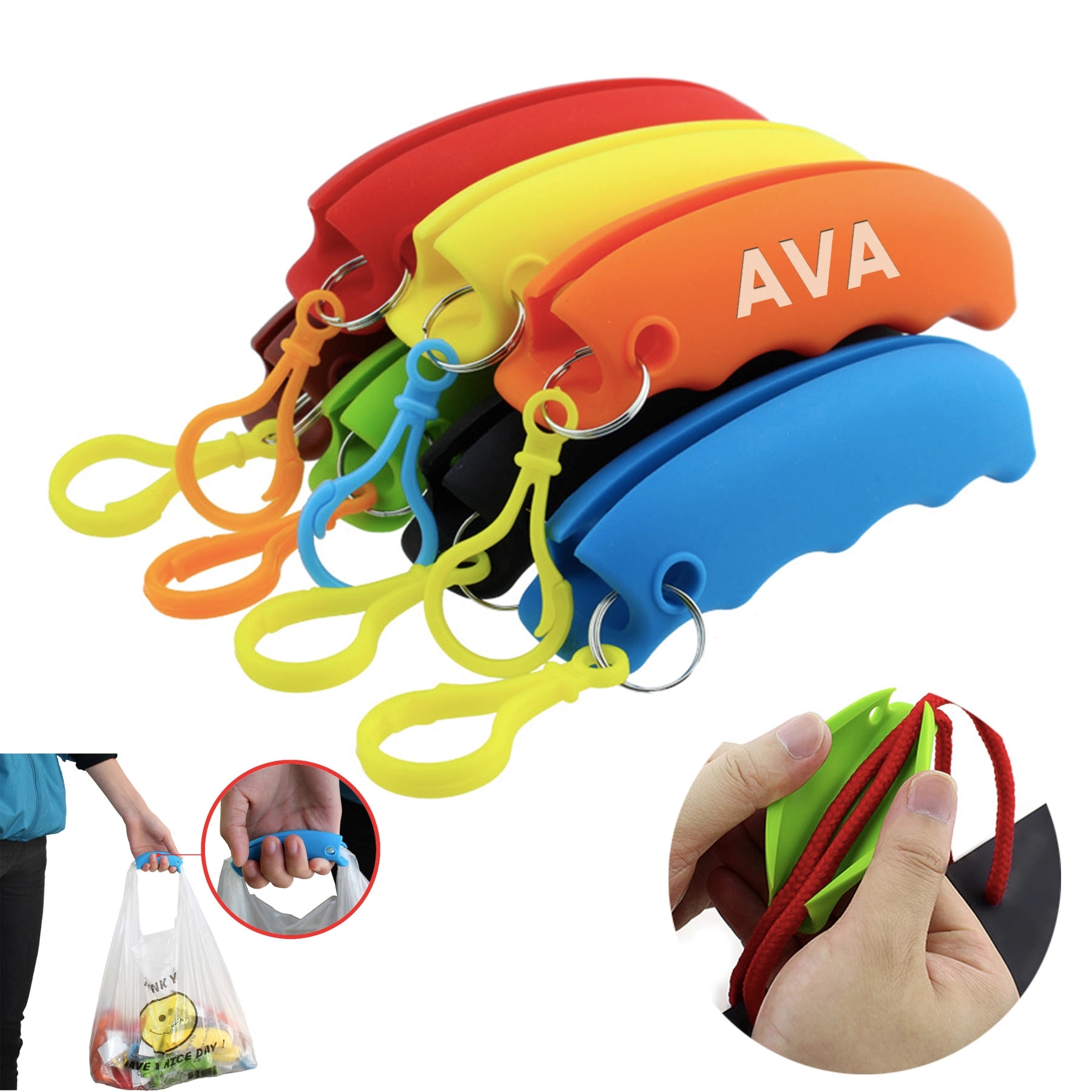 Silicone Tote Bag Handle w/ Carabiner 2