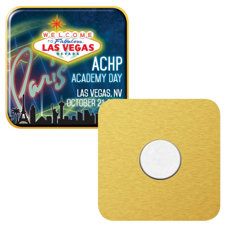 Express Texture Tone 1" Square Lapel Pin With Rounded Corners and Magnet Back 2