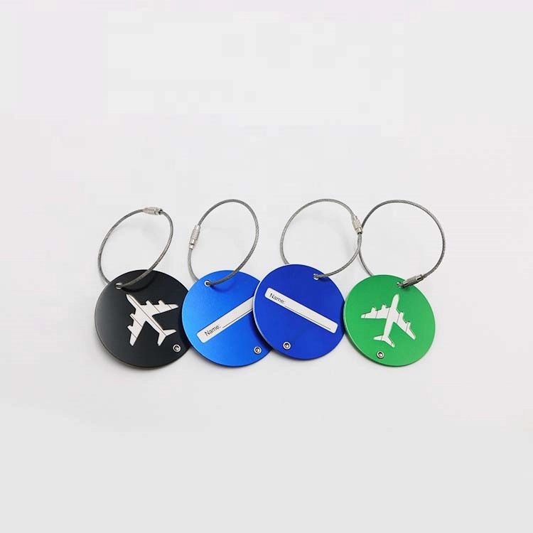 Round Aluminium Handbag Tag with Adjustable Strap 2
