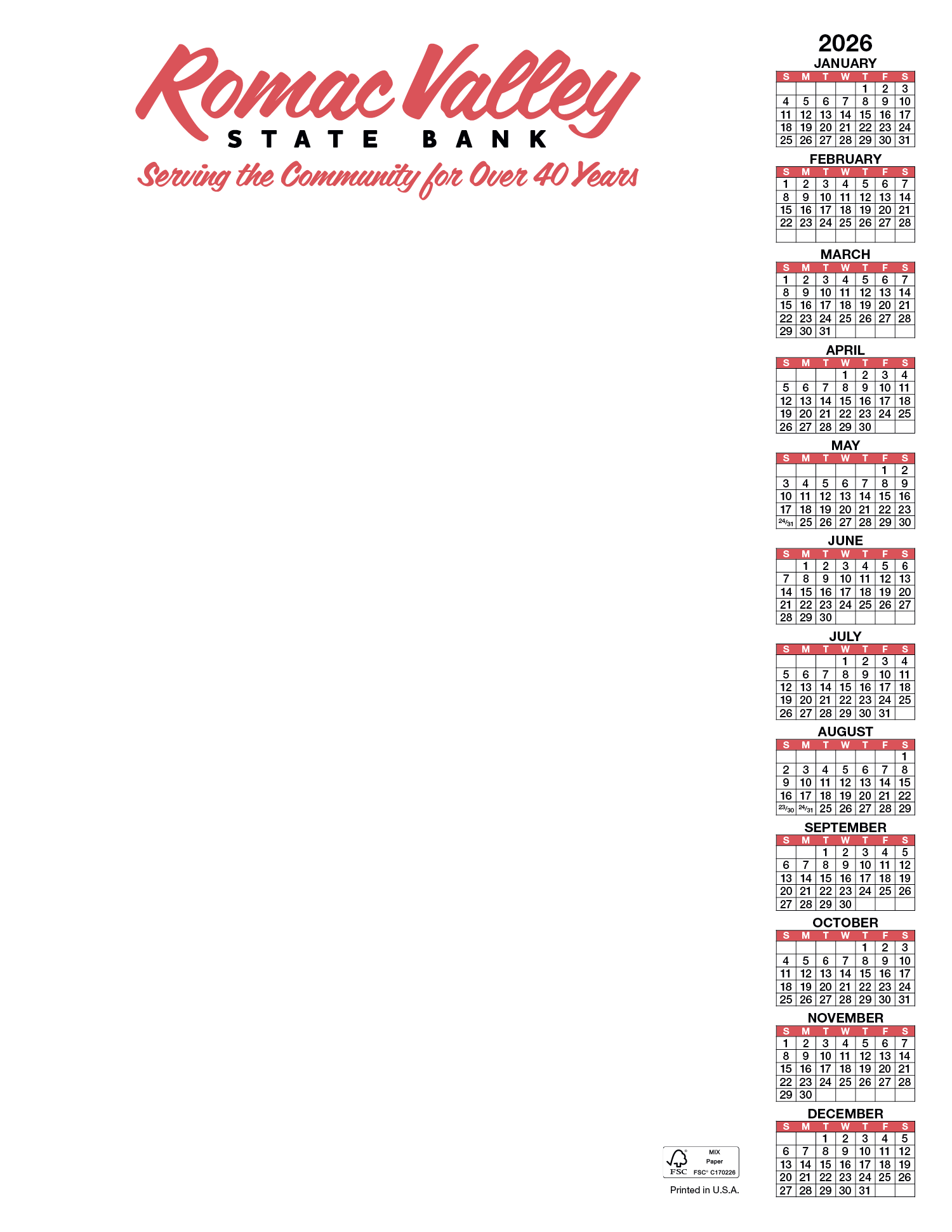 Skinner & Kennedy® Scratch Pad Calendar 15