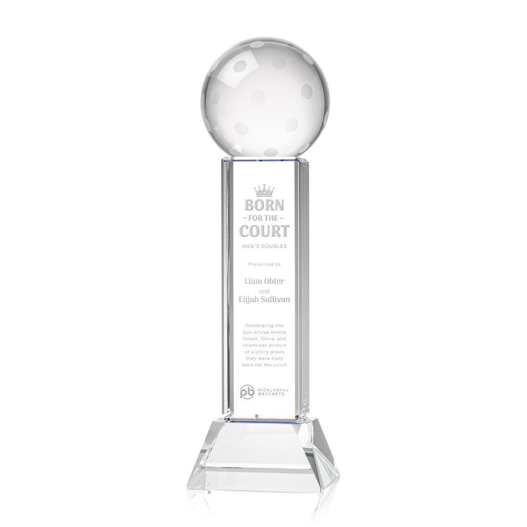Pickleball Award on Stowe Base - Clear 5