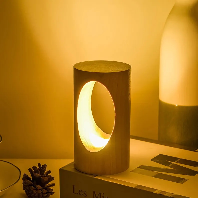 Wood Desk Lamp Bedside Night Light 4