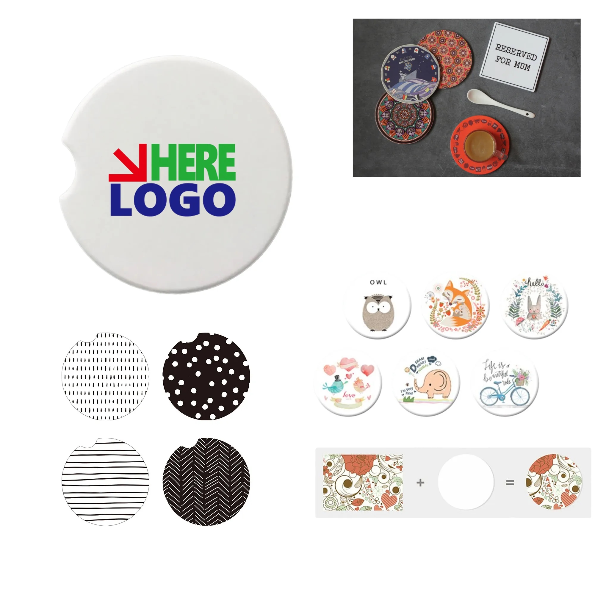 Absorbent Stone Car Coasters MOQ100 5