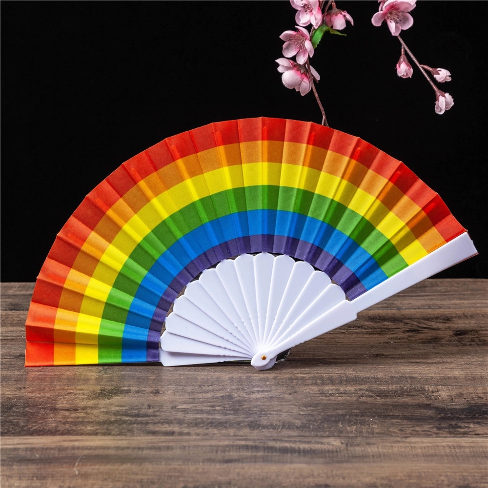 Polyester Folding Rainbow Hand Fan 4