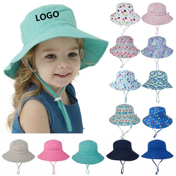 Adjustable Toddler Sun Hat, Wide Brim Bucket Hat 1