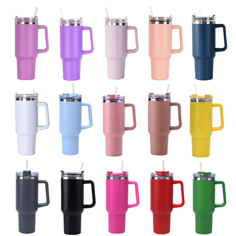 40 OZ Tumbler With Handle And Straw Lid 2