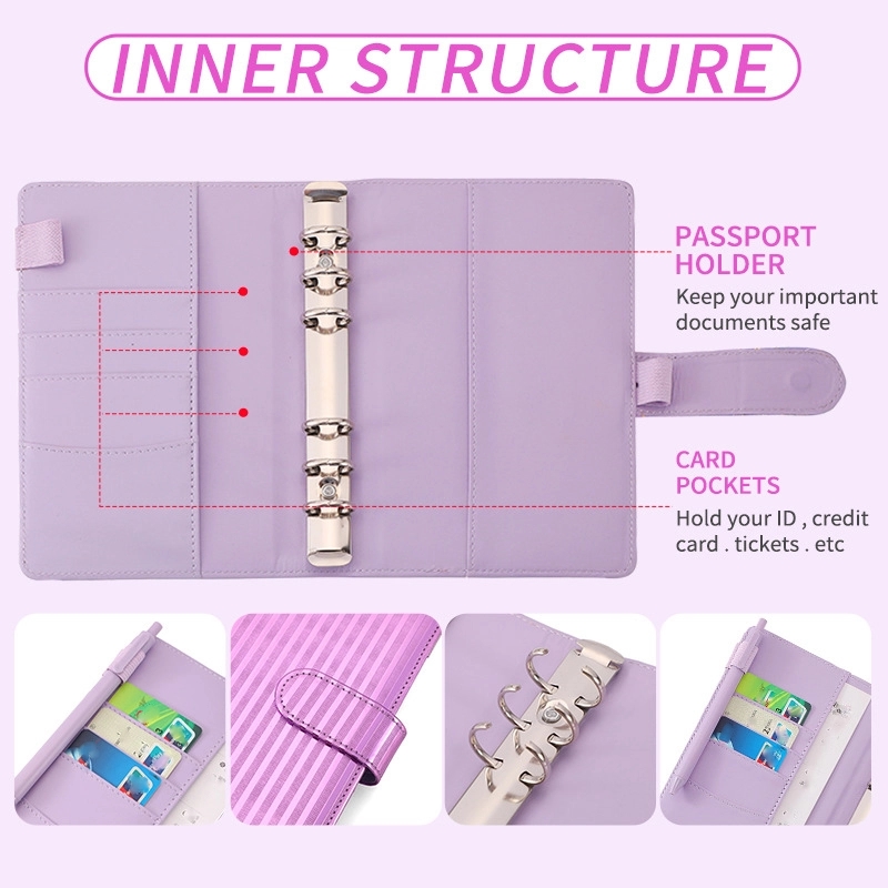 PU Leather A6 Budget Planner Binder Notebook 7