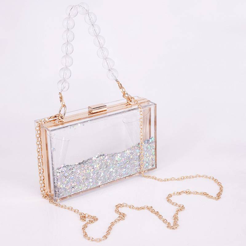 Transparent Quicksand Acrylic Square Bag 5