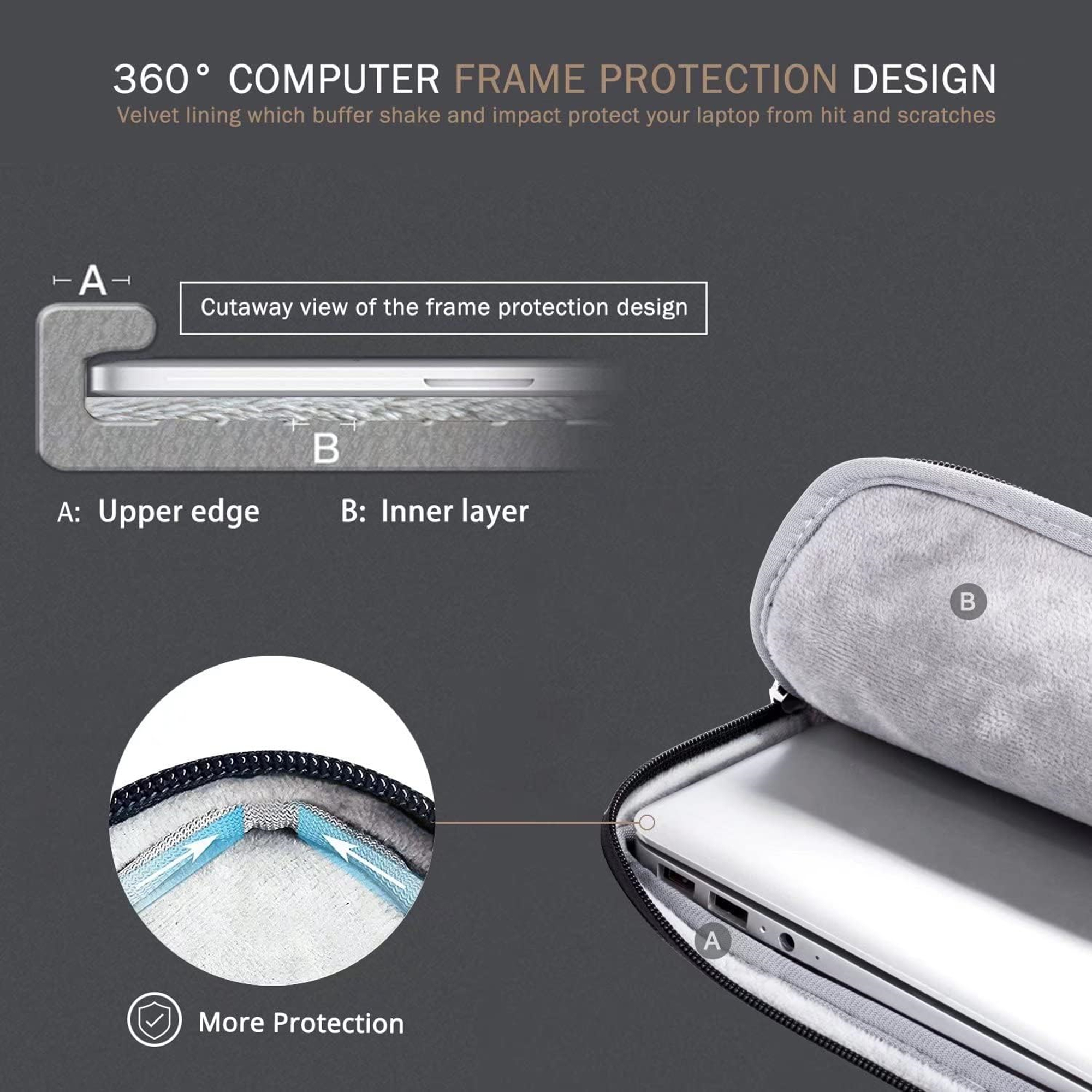 14 Inch Computer Carrying Sleeve Bag With Handle 4