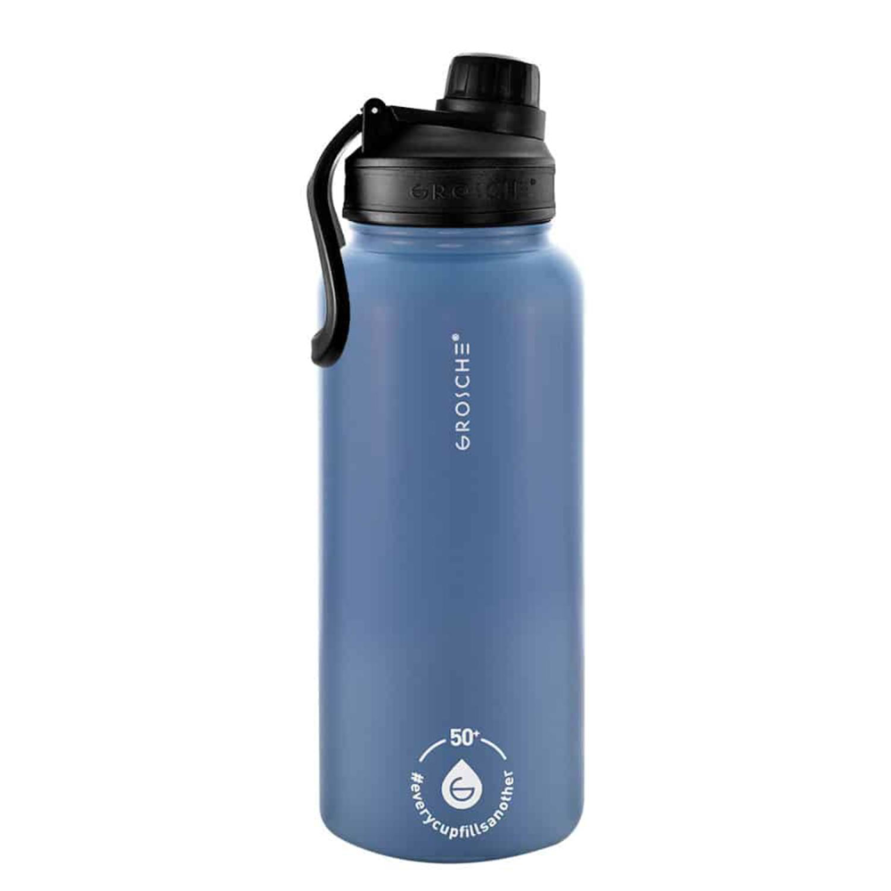 32 oz. GROSCHE® CHICAGO STEEL Insulated Water Bottle with Chug Lid