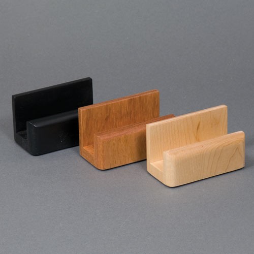 Single Pocket Solid Wood Business Card Holder