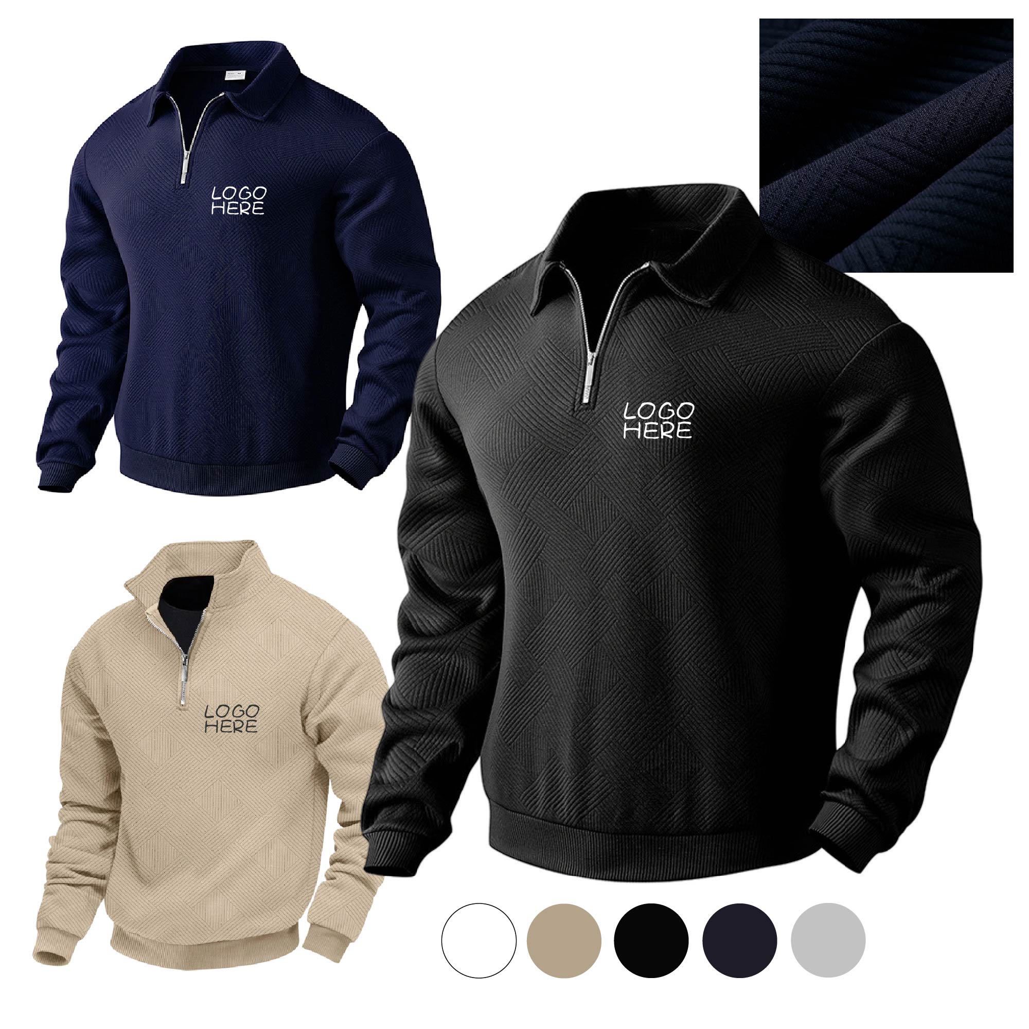 Knit Texture Sweatshirt Fashion Leisure Coat 1