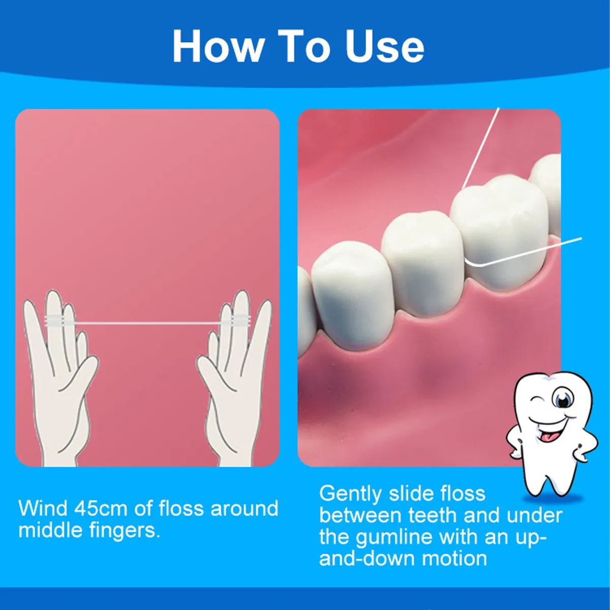 Tooth-Shaped Dental Floss Keychain, 10m Mint 4