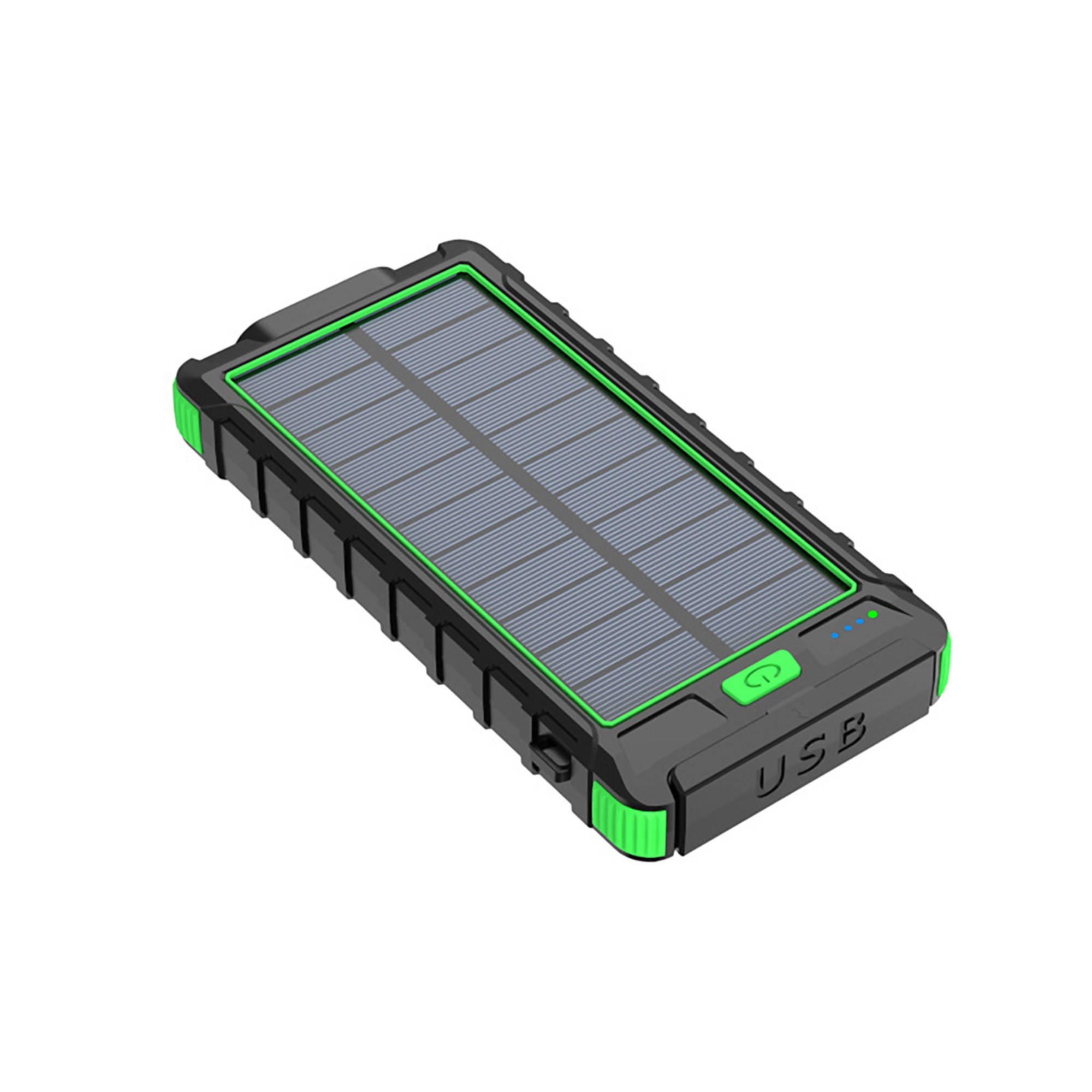 Portable 10000mAh Solar Power Bank w/Flashlight and Compass 2