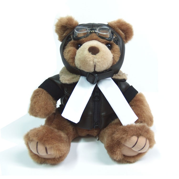 12" Brown Aviator Bear 2