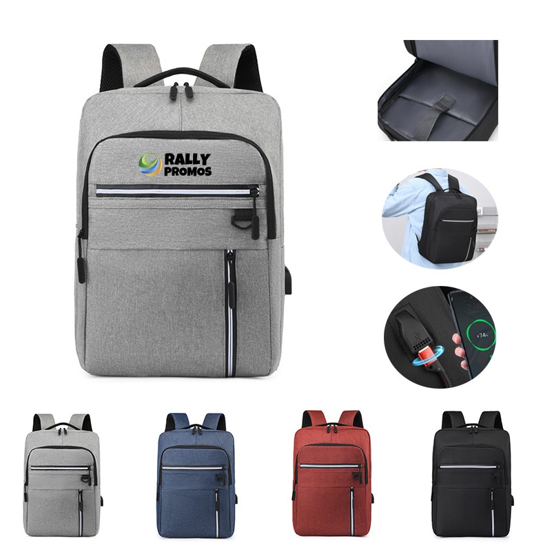 Travel Business College Laptop Backpack With USB Port 4