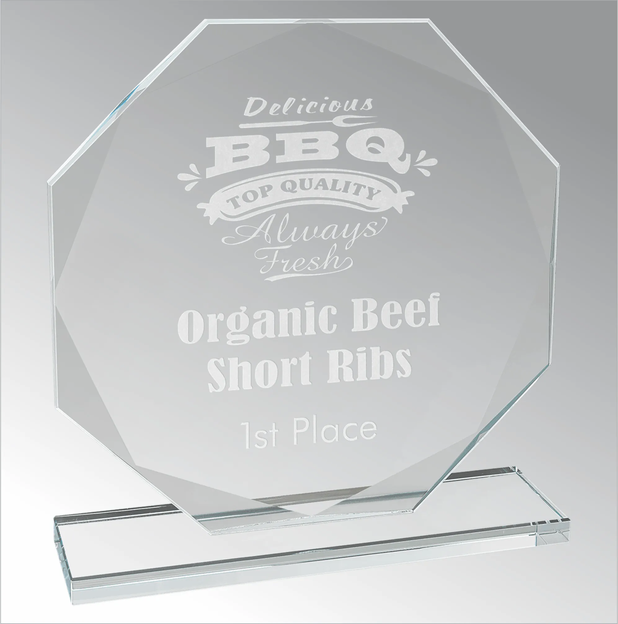 Octagon Clear Glass Award 16