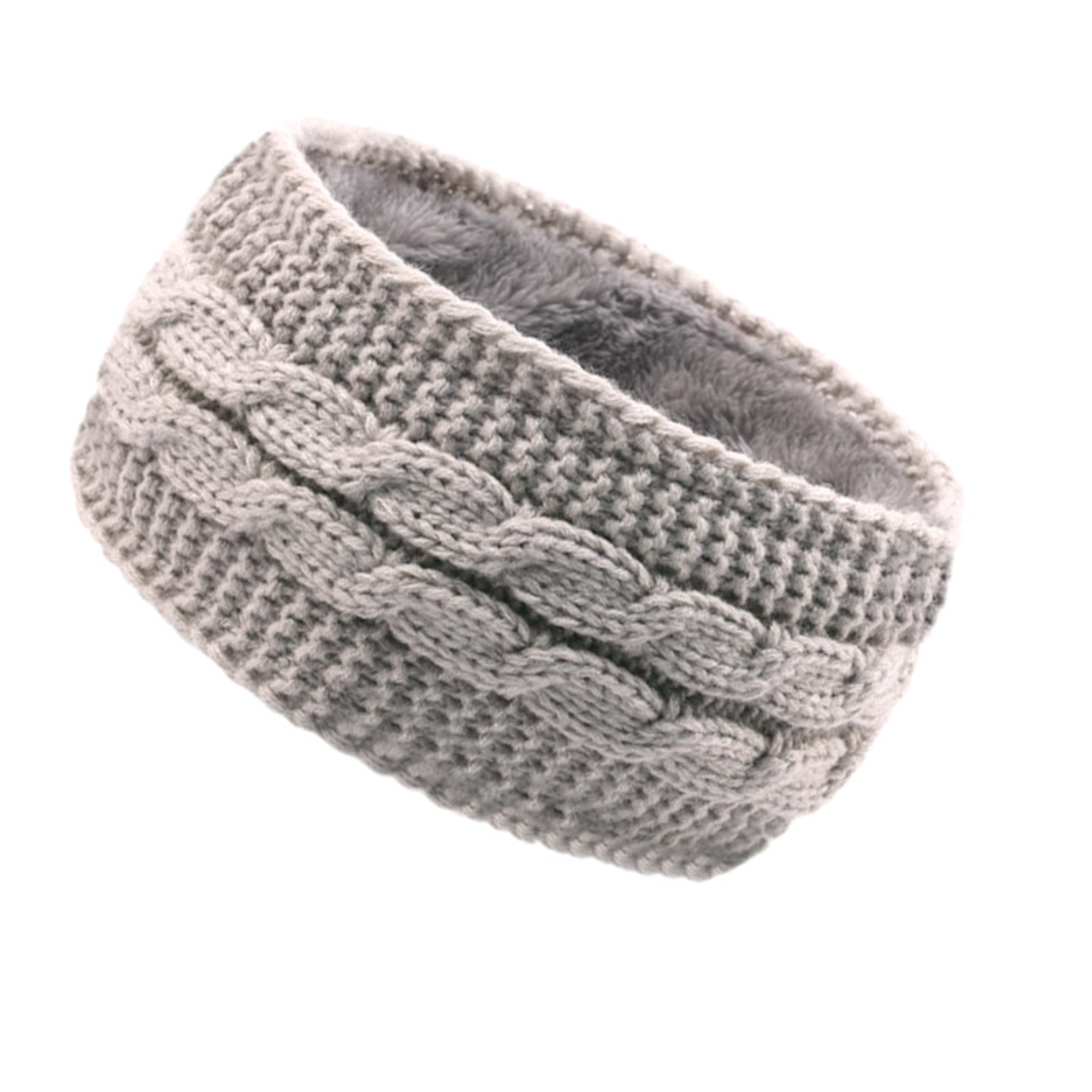 Warm Cable Knit Fleece Ear Band for Cold Weather 2