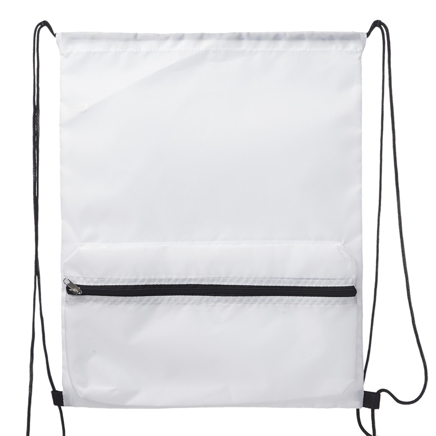 Drawstring with Front Large Zipper Pocket (14.56" x 18.11")