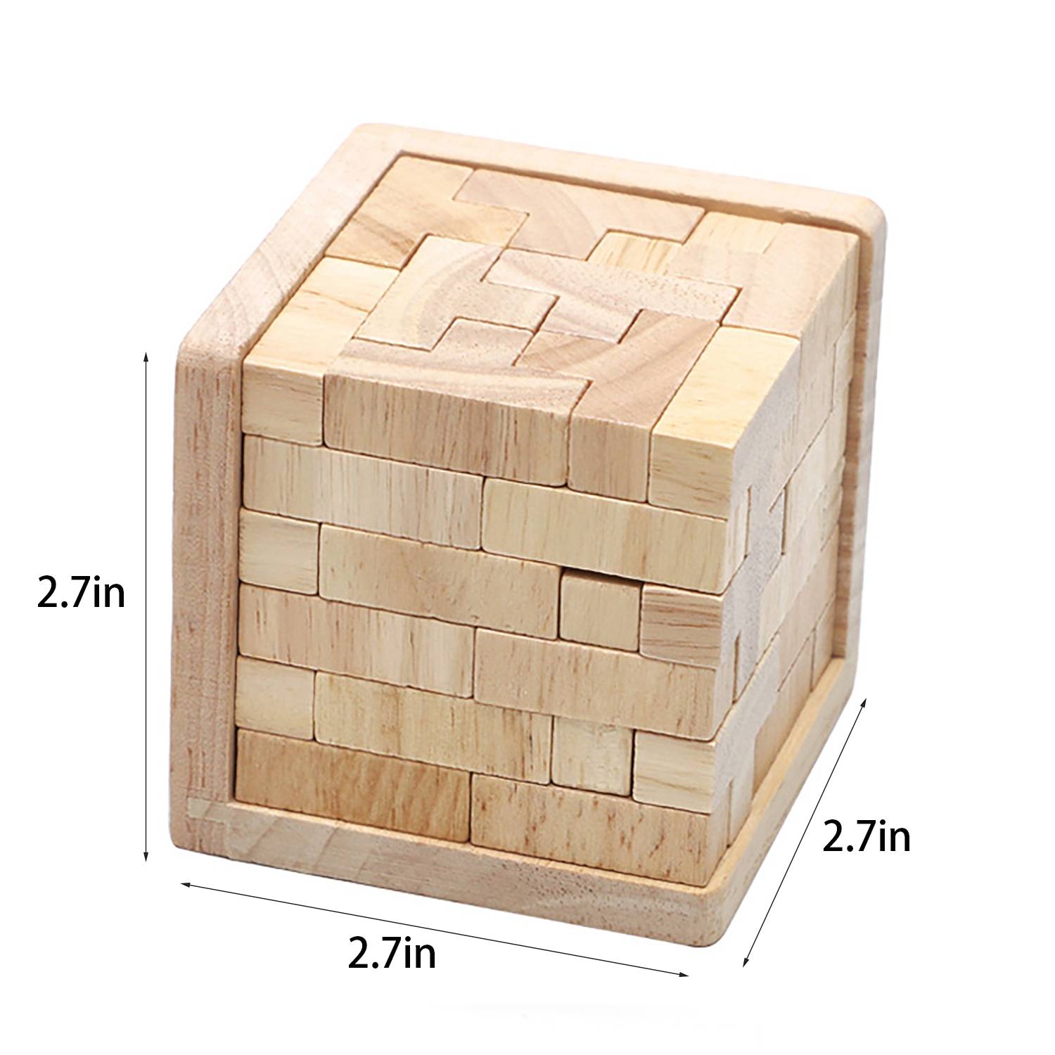 54pcs Fun Wooden Square Building Block Puzzle Toy 7