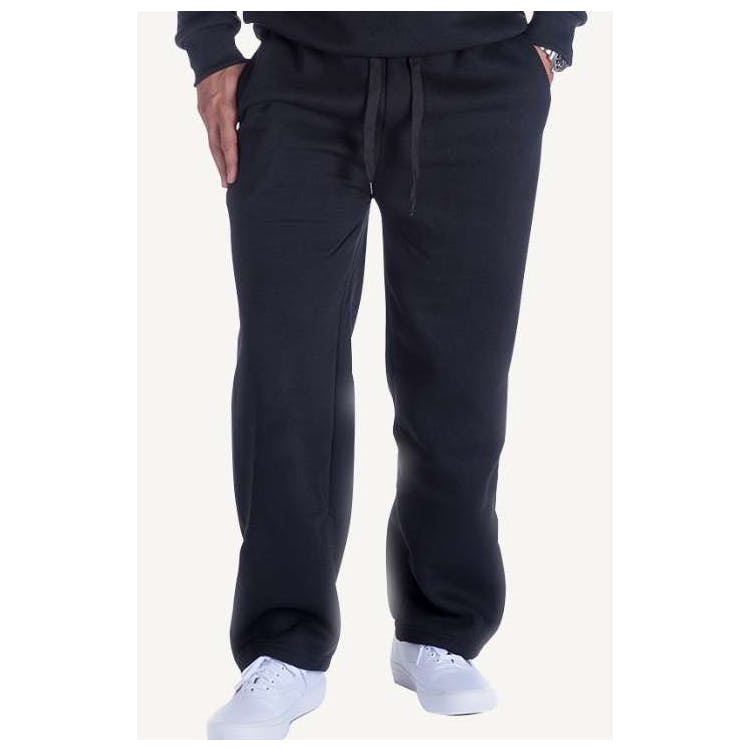 Men's Fleece Open Leg Sweatpants - Size 5XL Black 1