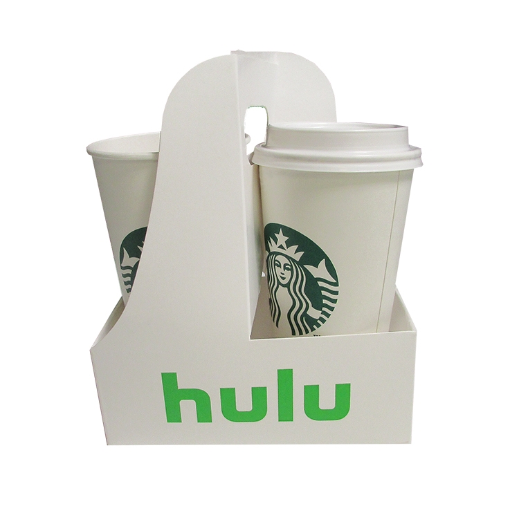 6 5/8" x 3 1/4" x 8 1/4" - Chipboard Box Drink Carrier 2