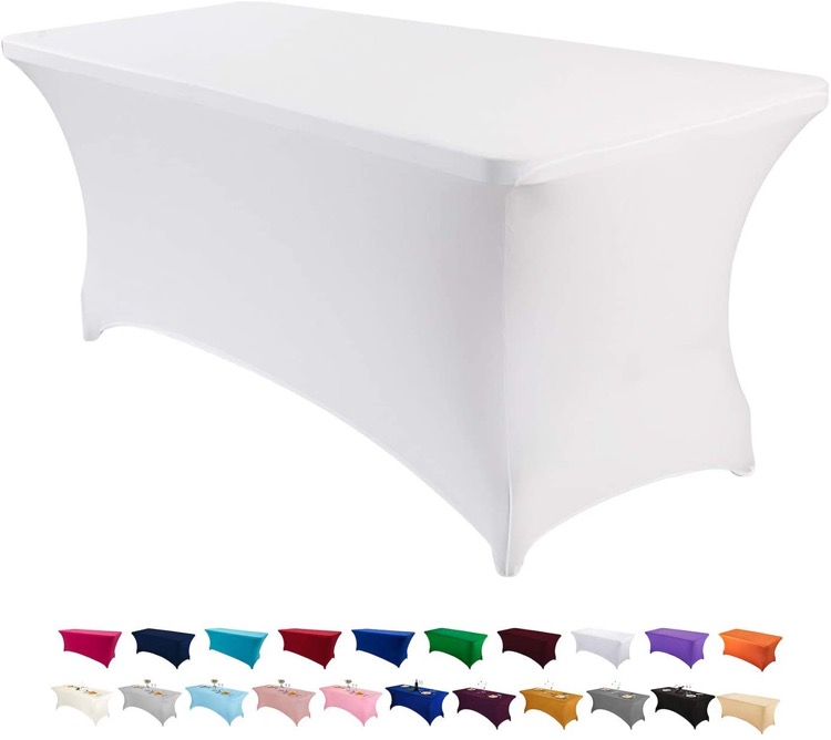 6Ft Tablecloth Rectangular Spandex Table Cloth Fitted Cover 2