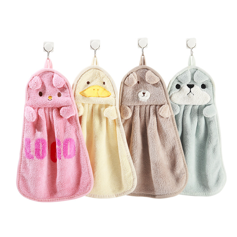 Cute Fuzzy Fleece Animal Children Hand Towel 2