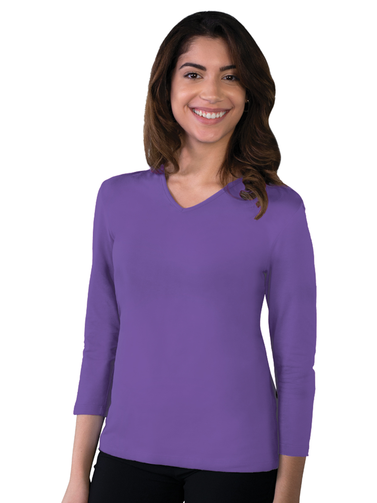 Blue Generation - Women's Pocketless 3/4-Sleeve V-Neck Tee 10