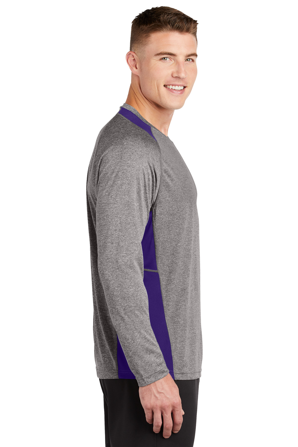 Sport-Tek Long Sleeve Heather Colorblock Contender Tee. ST361LS 67