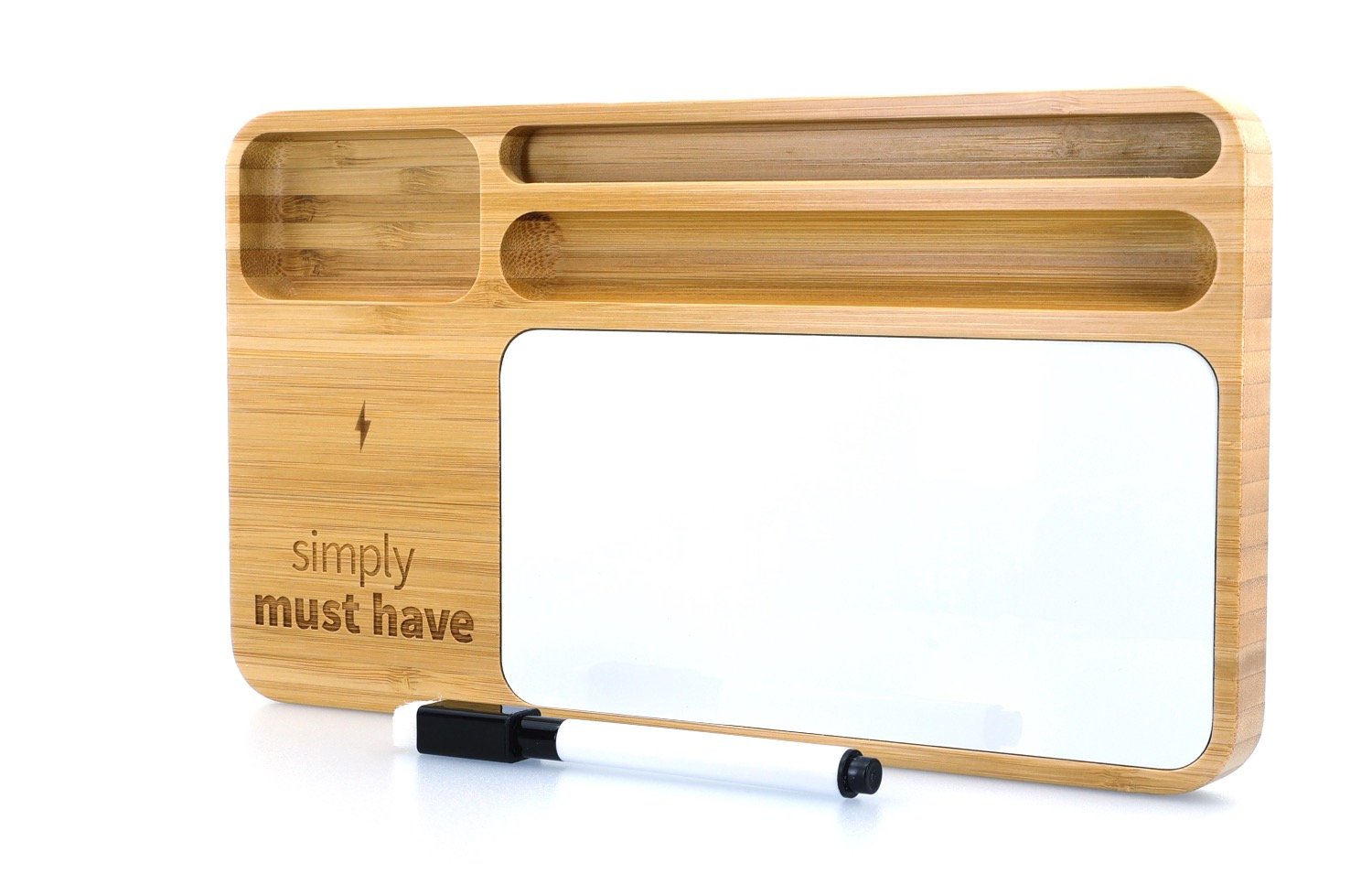 Bamboo 10W Wireless Charging Base with Dry Erase Board 63