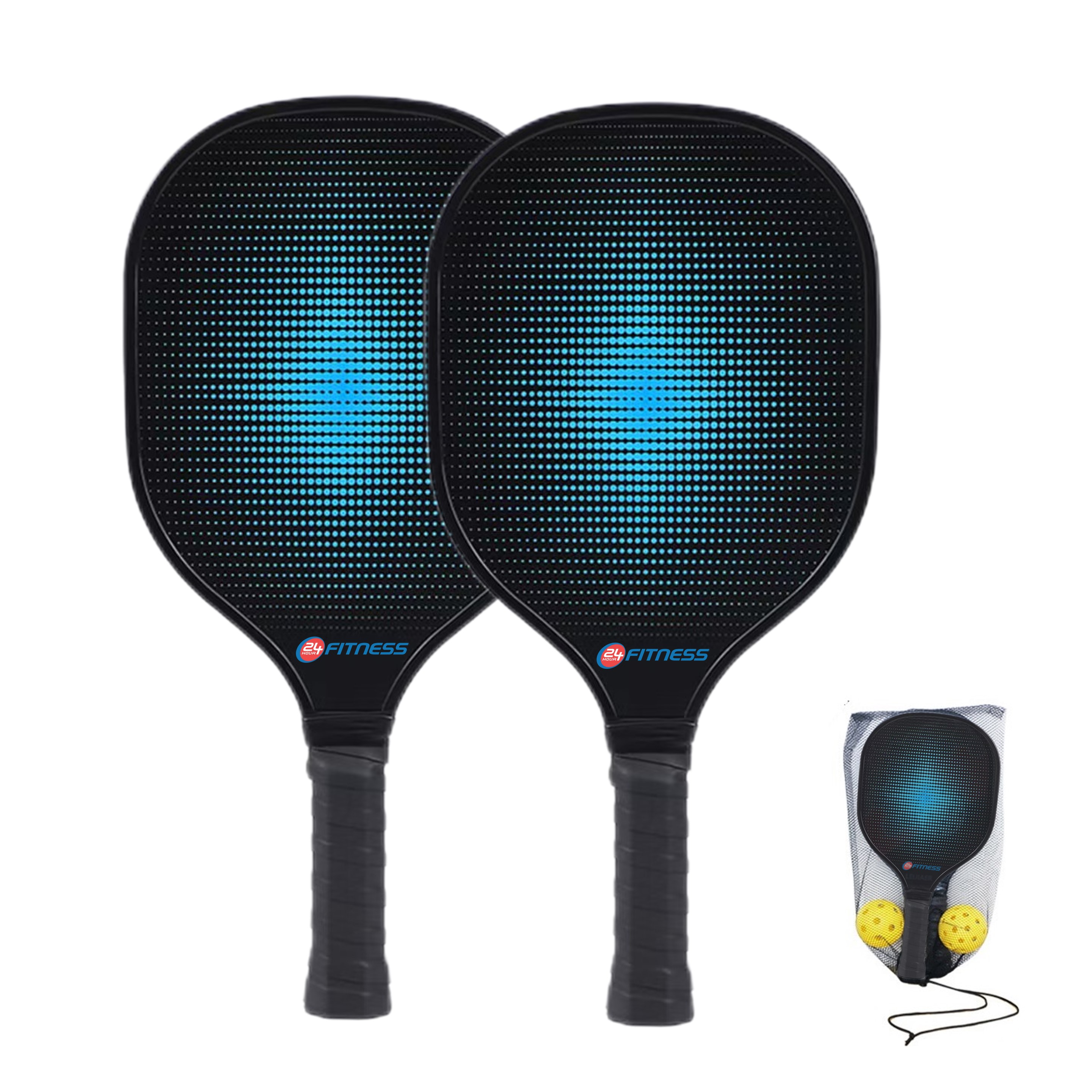 Full Color Wood Pickleball Set with Mesh Bag 4