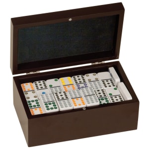 Rosewood Finish Double Twelves Dominos Set With 91 Dominos 1