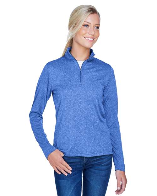 Women's Cool & Dry Heathered Performance Quarter-Zip Pullover - 8618W 17