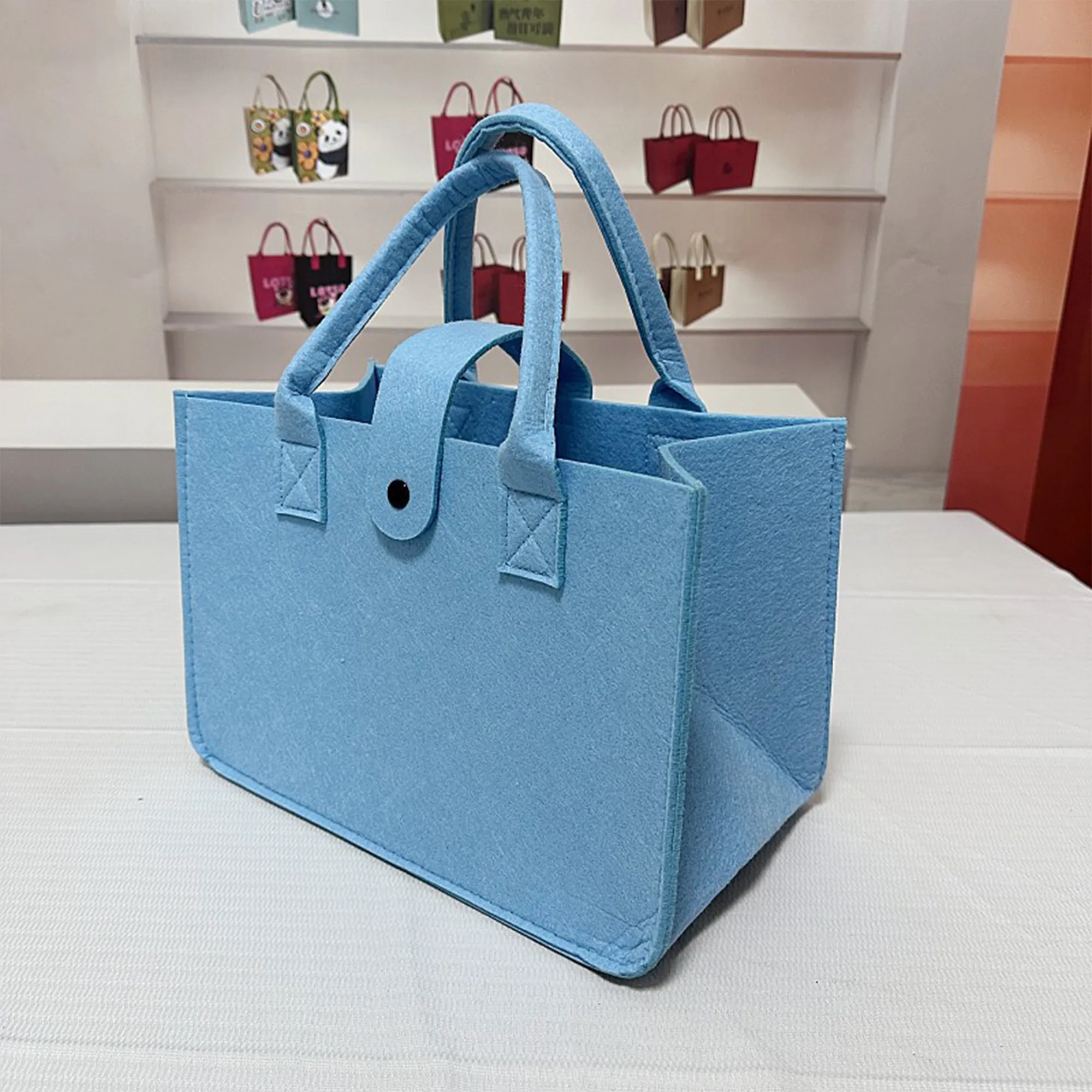 Large Reusable Shopping Travel Gift Felt Tote Bag 1