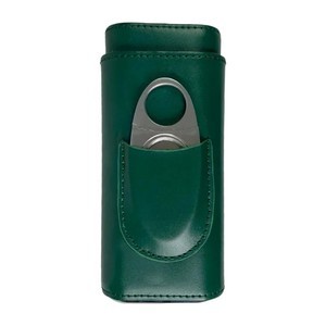 3 Finger Leather Cedar Wood Lined Cigar Case with Cutter 8