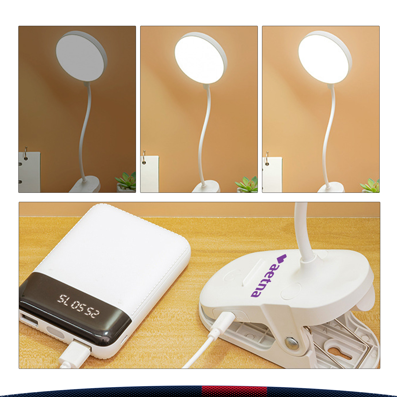Rathe Clip-On Rechargeable LED Desk Lamp 1