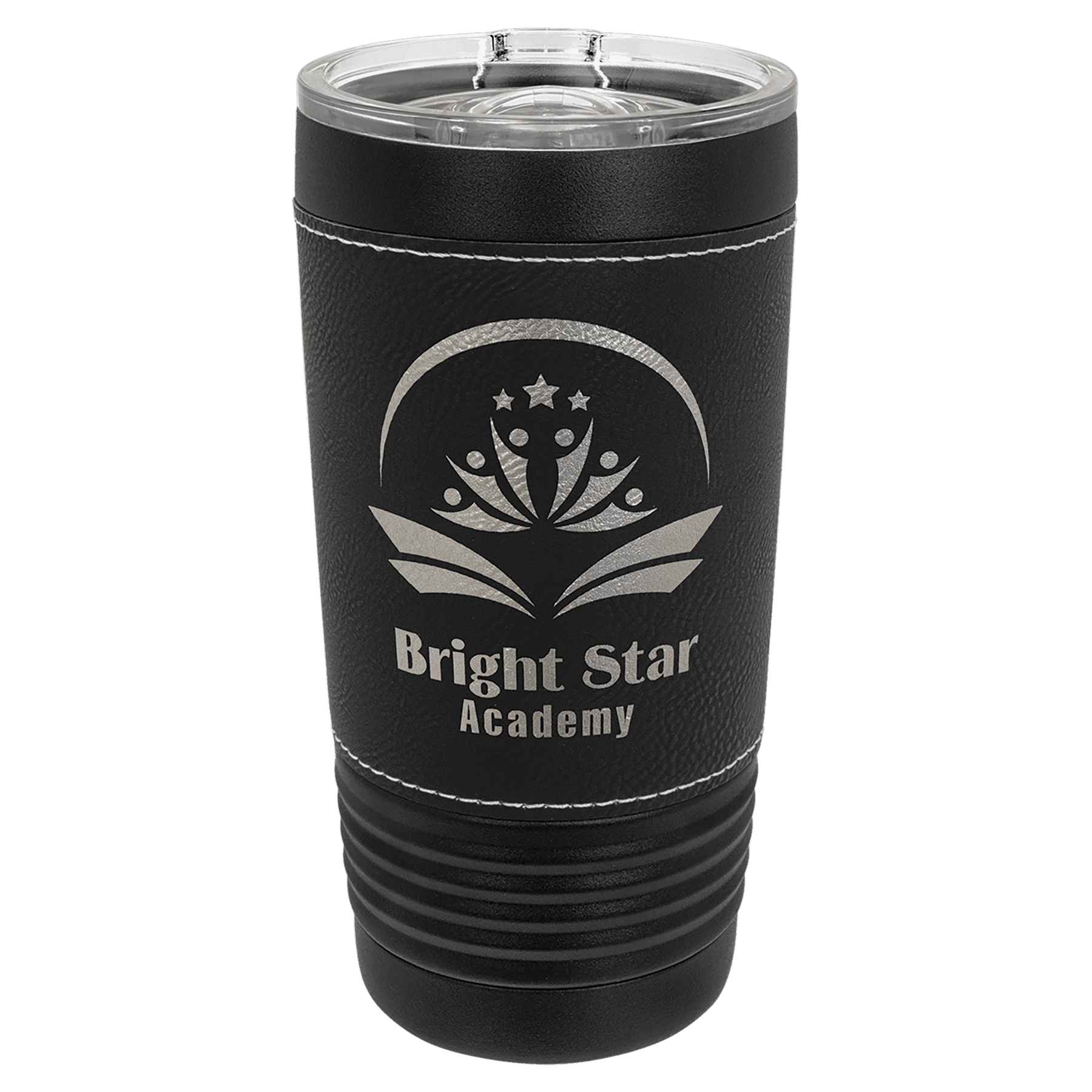 Polar Camel 20 oz. Black with Black/Silver Leatherette Tumbler with Slider Lid 1