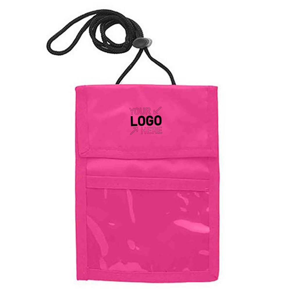 Large Badge Holder Neck Wallets With Clear Display Window 3