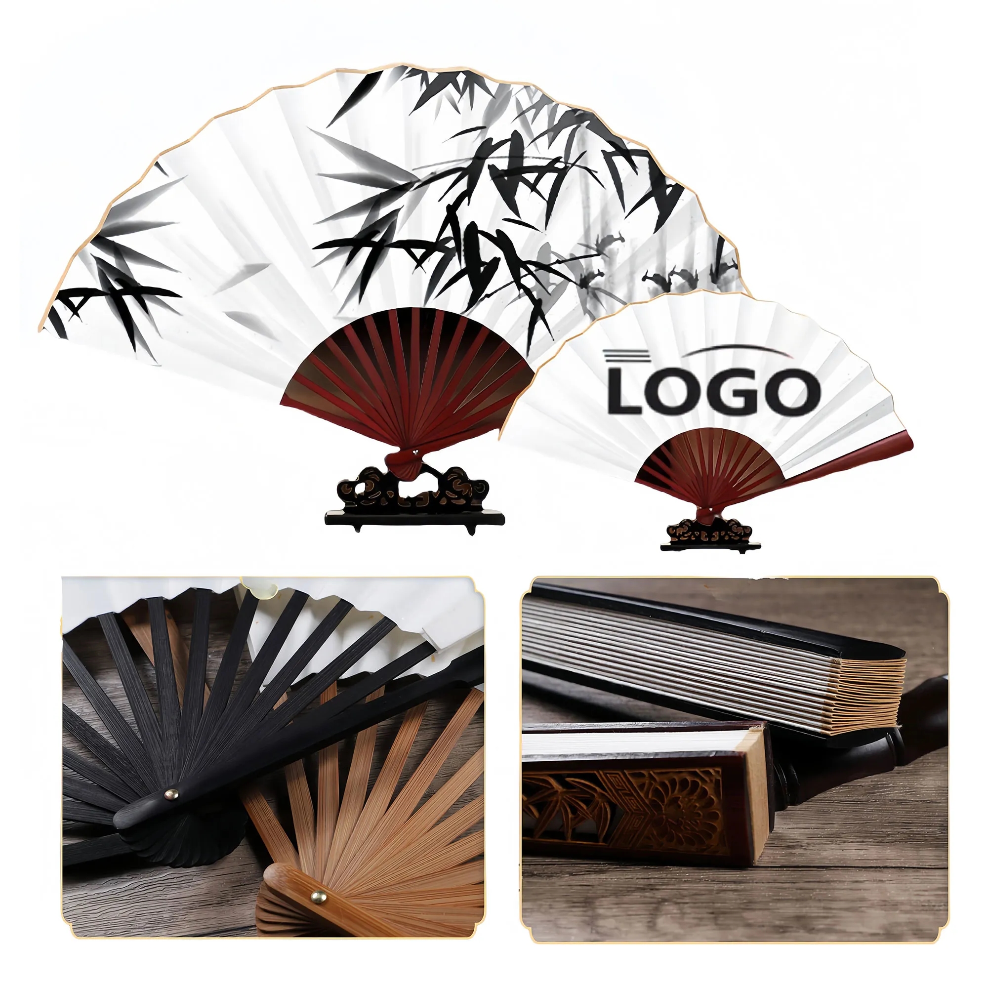 Traditional Handmade Oil Fan With Silk Painting Surface