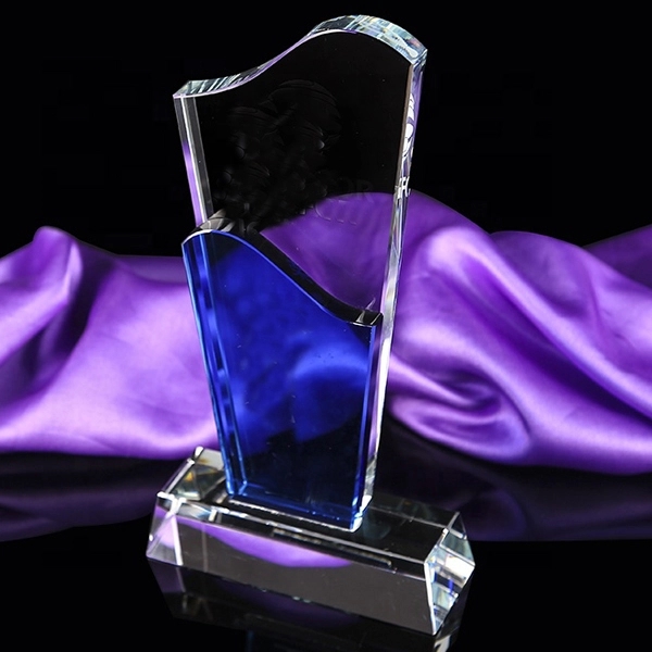 Optical Crystal Wave Blue Award 5