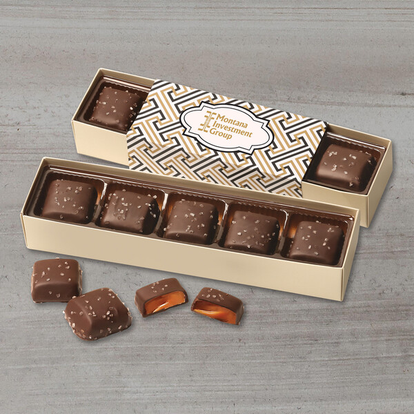 Chocolate Sea Salt Caramels Flight with Zigzag Wrap
