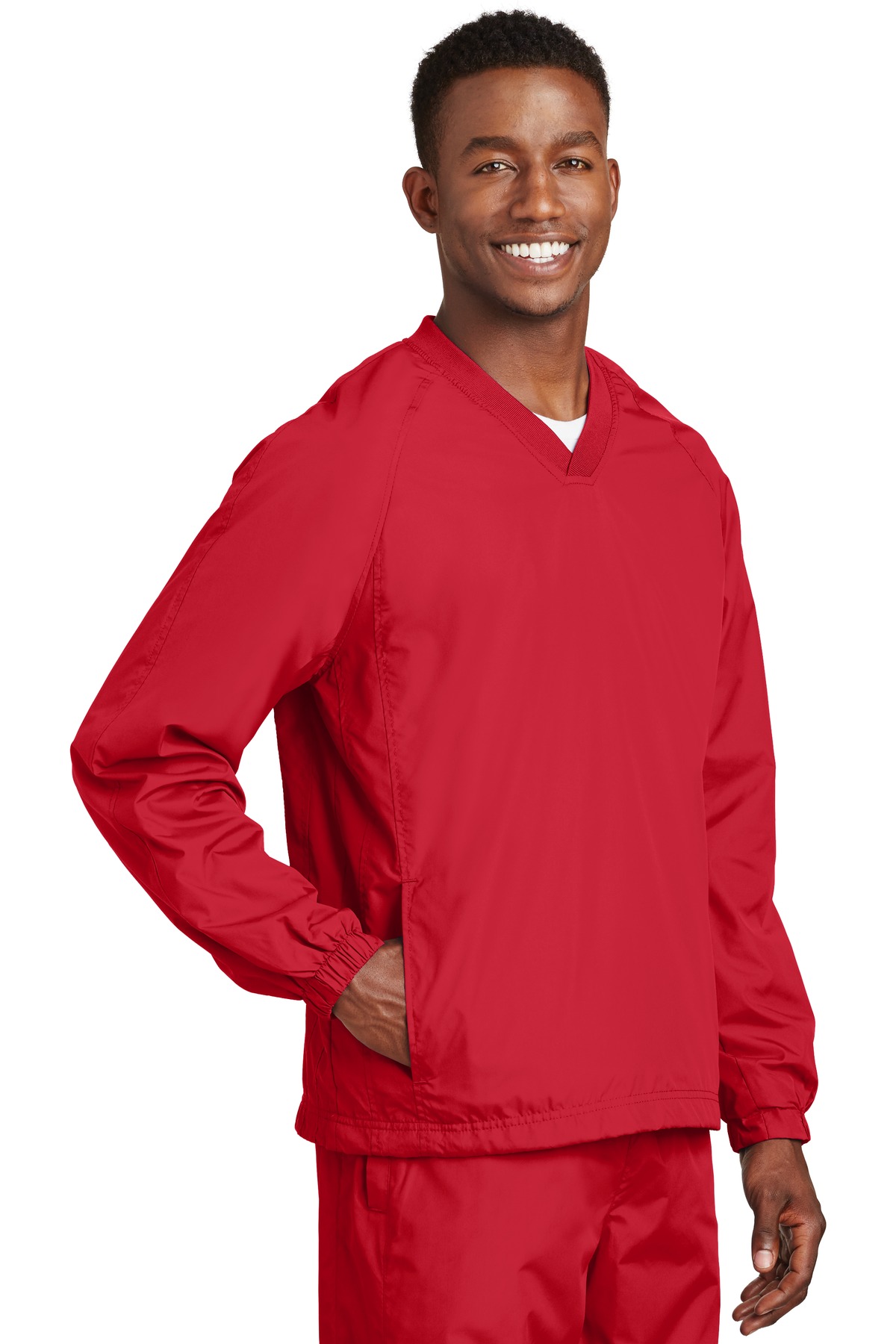 Sport-Tek V-Neck Raglan Wind Shirt. JST72 36