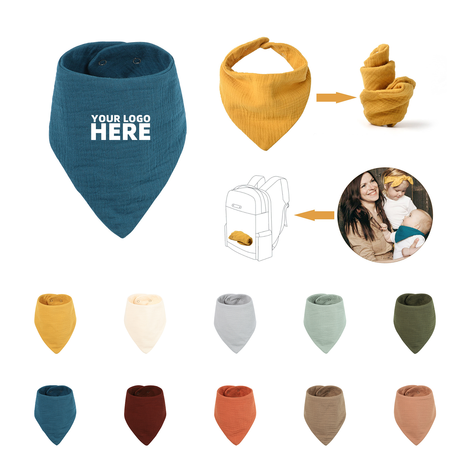 Cotton Soft Trangle Skin  Friendly Baby Bib  2
