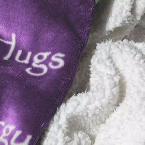 Polyester Word Printed Sherpa Blanket 4