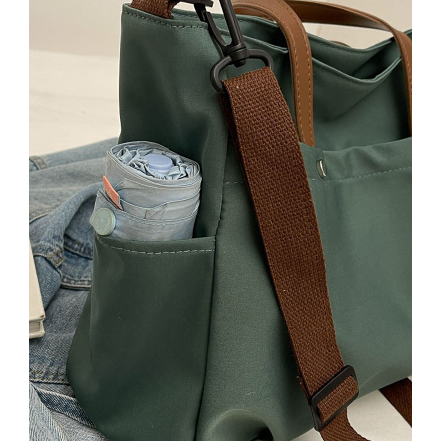 Large Capacity Canvas Shoulder Tote Bag, custom tote bag with logo imprint 4