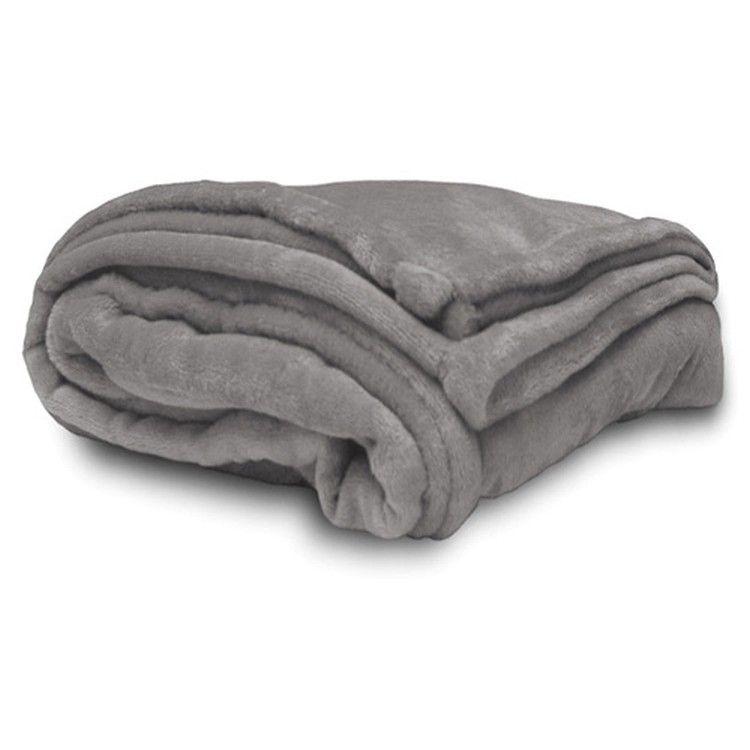 Grey Oversize Micro Fleece Throw Blanket 1