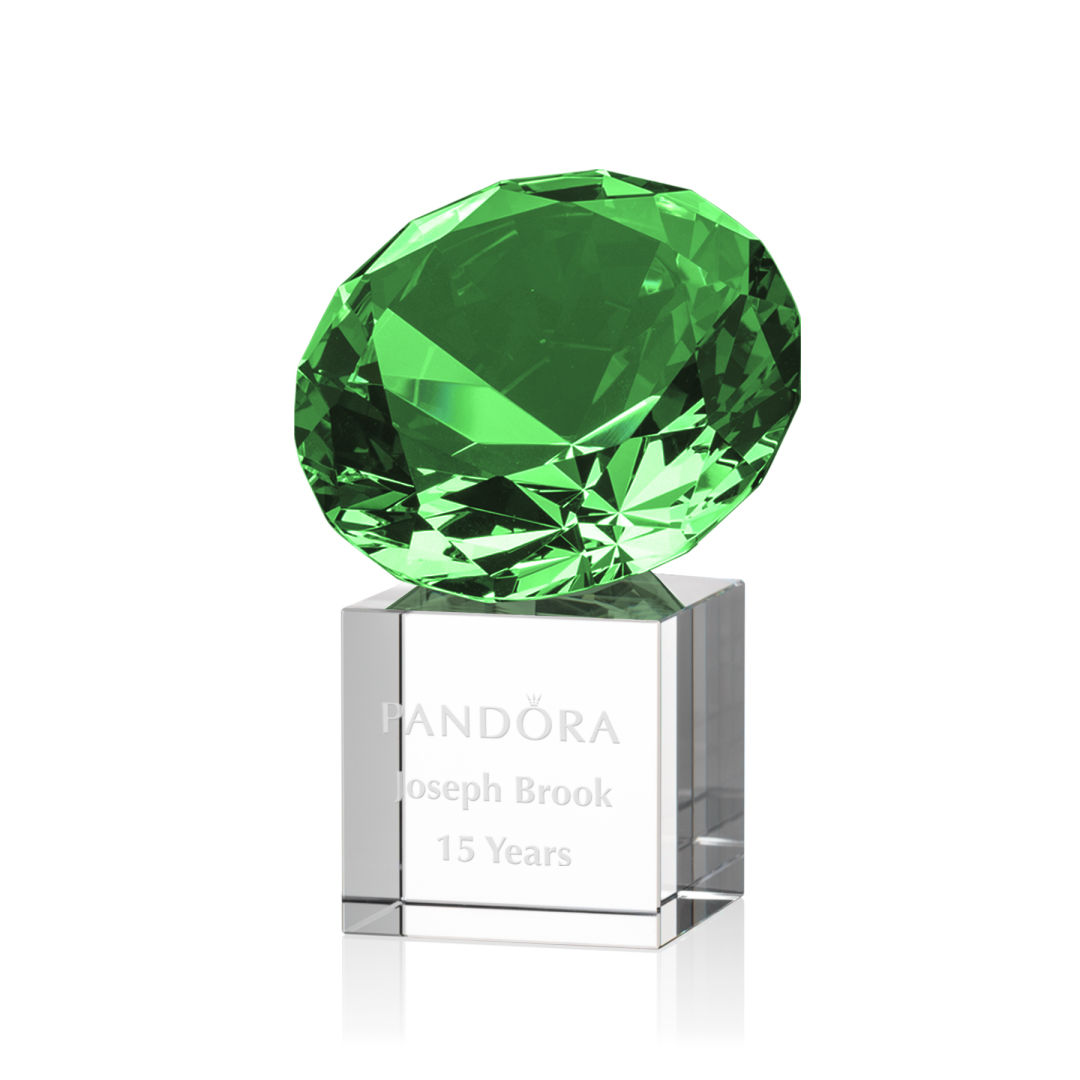 Gemstone Award on Cube - Emerald 8
