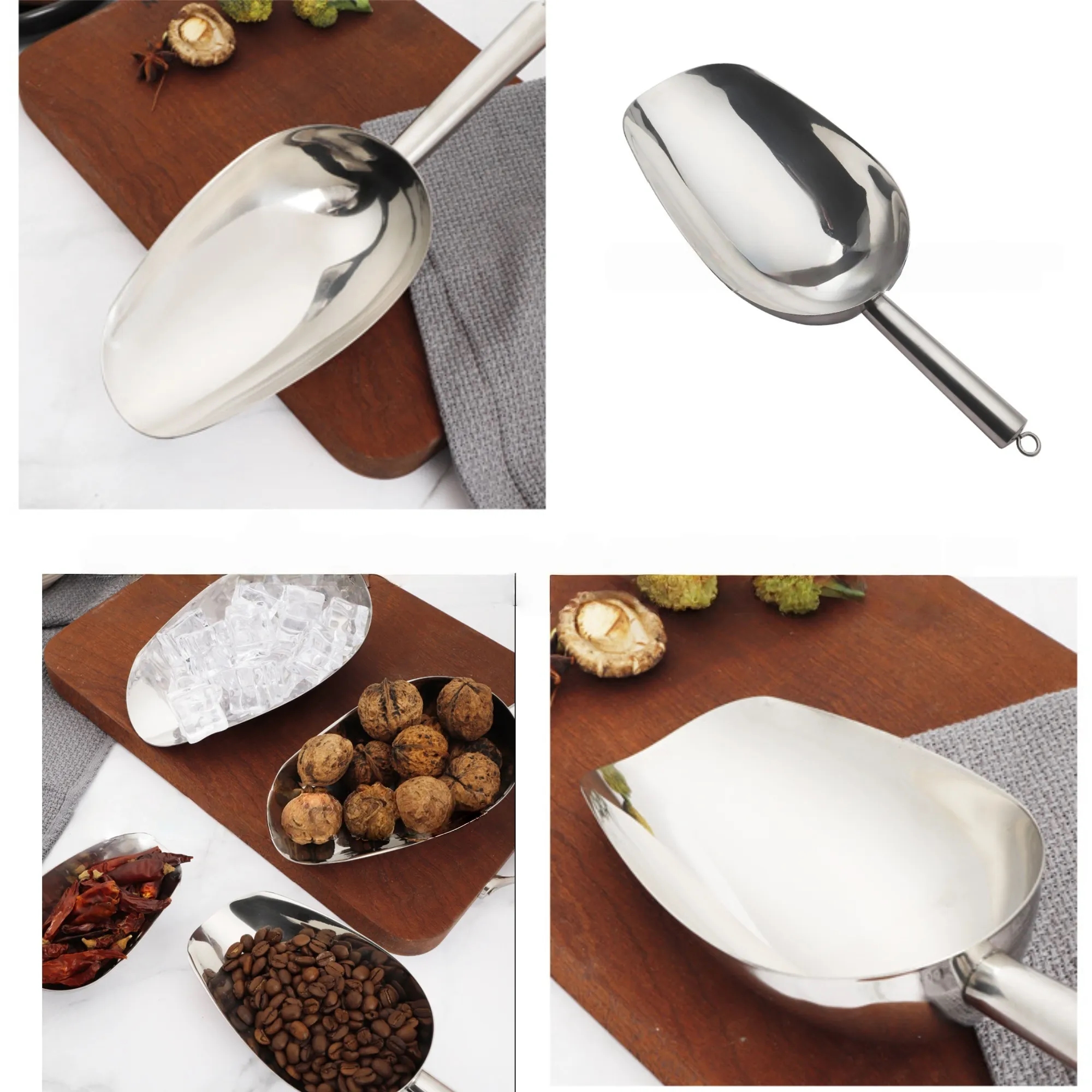 Stainless Steel Ice Scoop Multi Purpose For Flour Rice 3